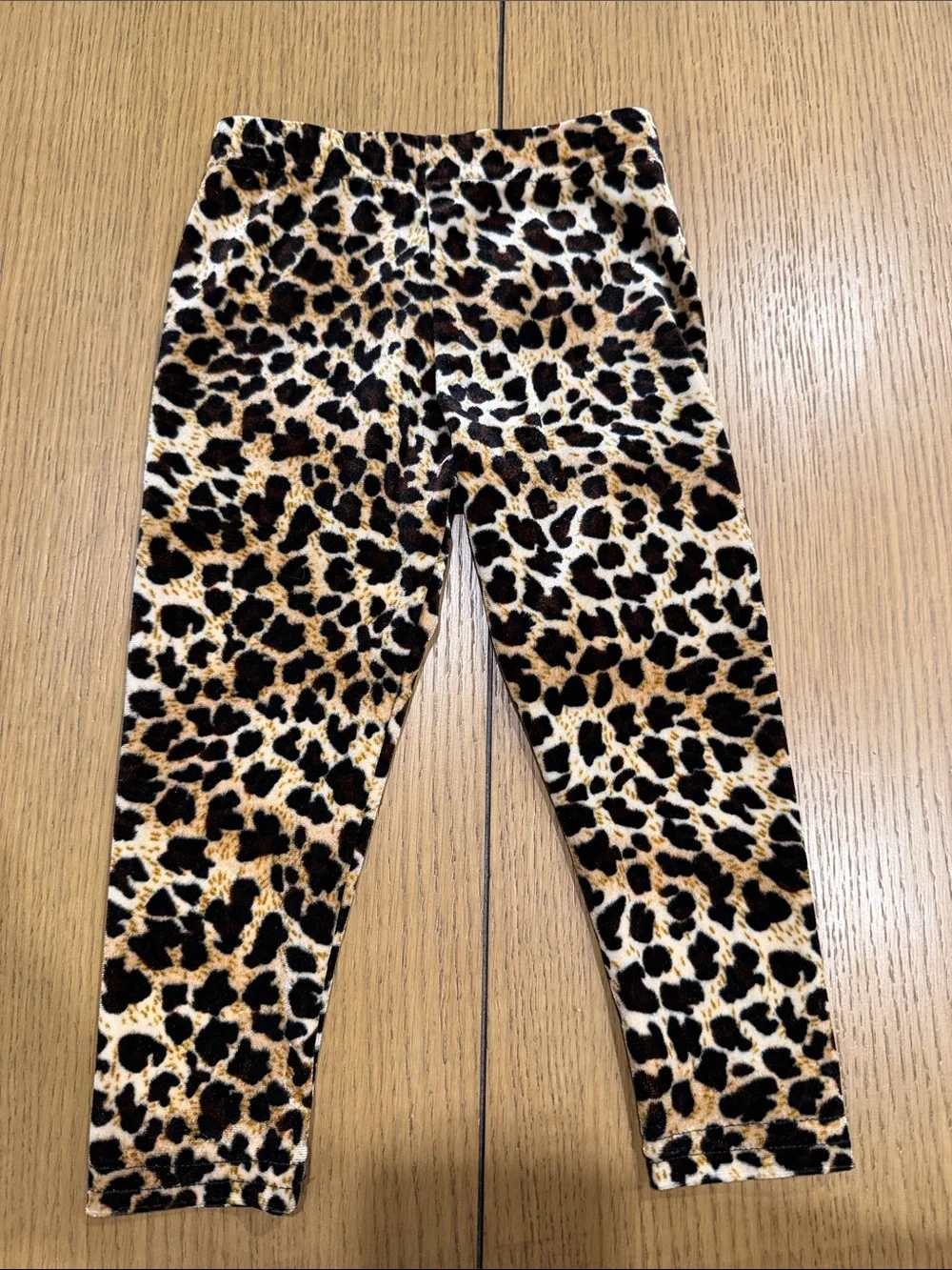 Leopard Print Kids Stretch Leggings - Brown/Black